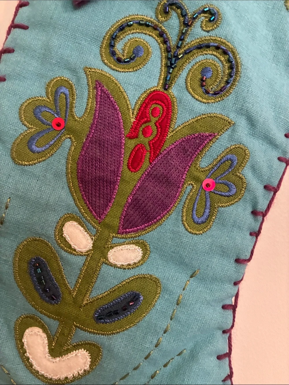 Beaded-Embroidered Sticking
